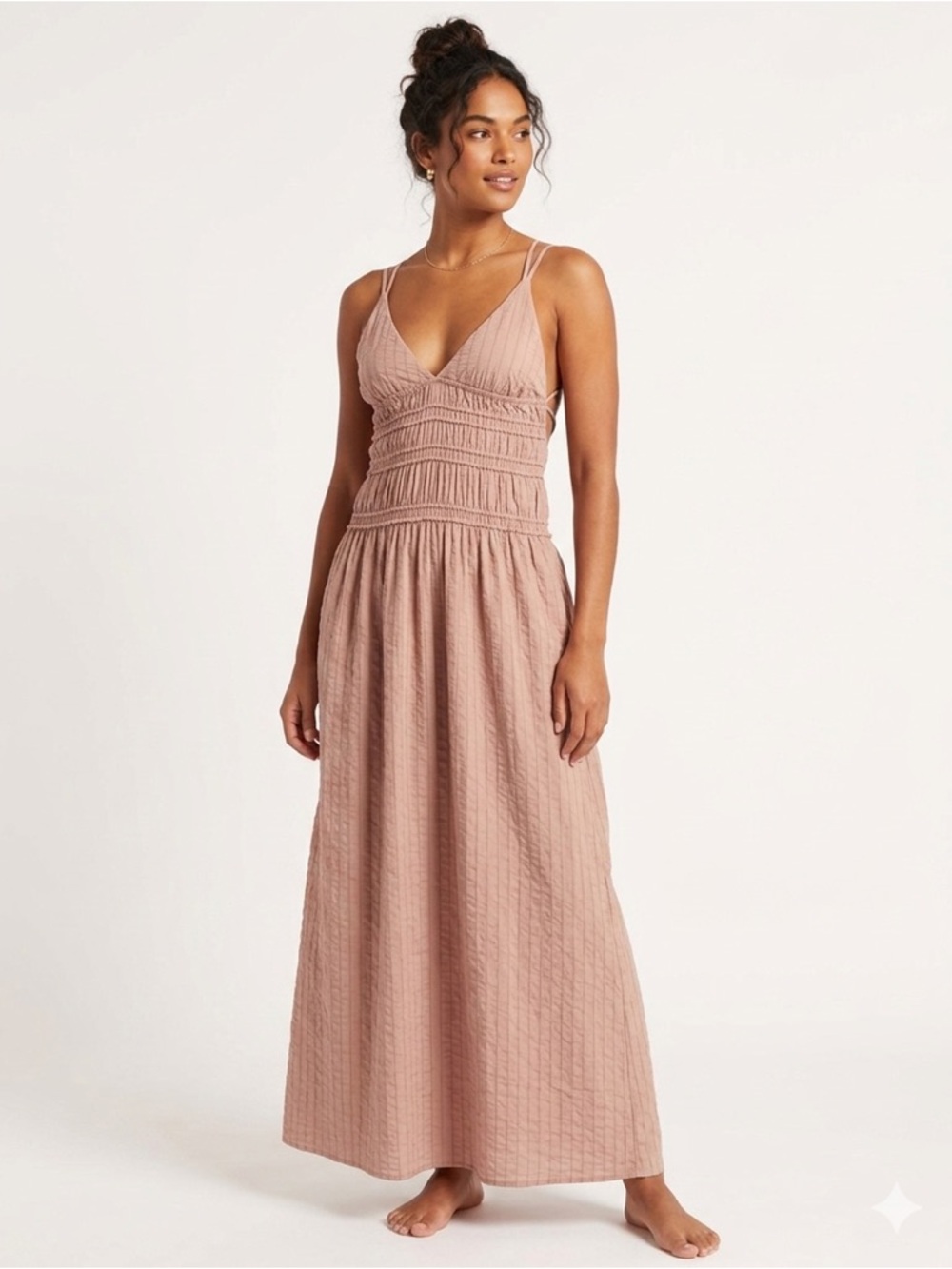 Women's V-Neck Slip Dress in Dusty Rose